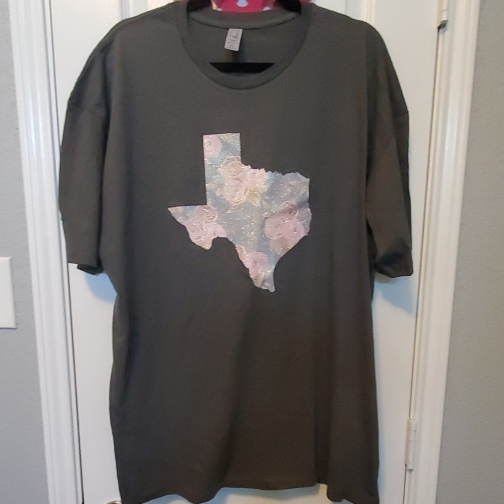 New women's Texas glitter tshirt